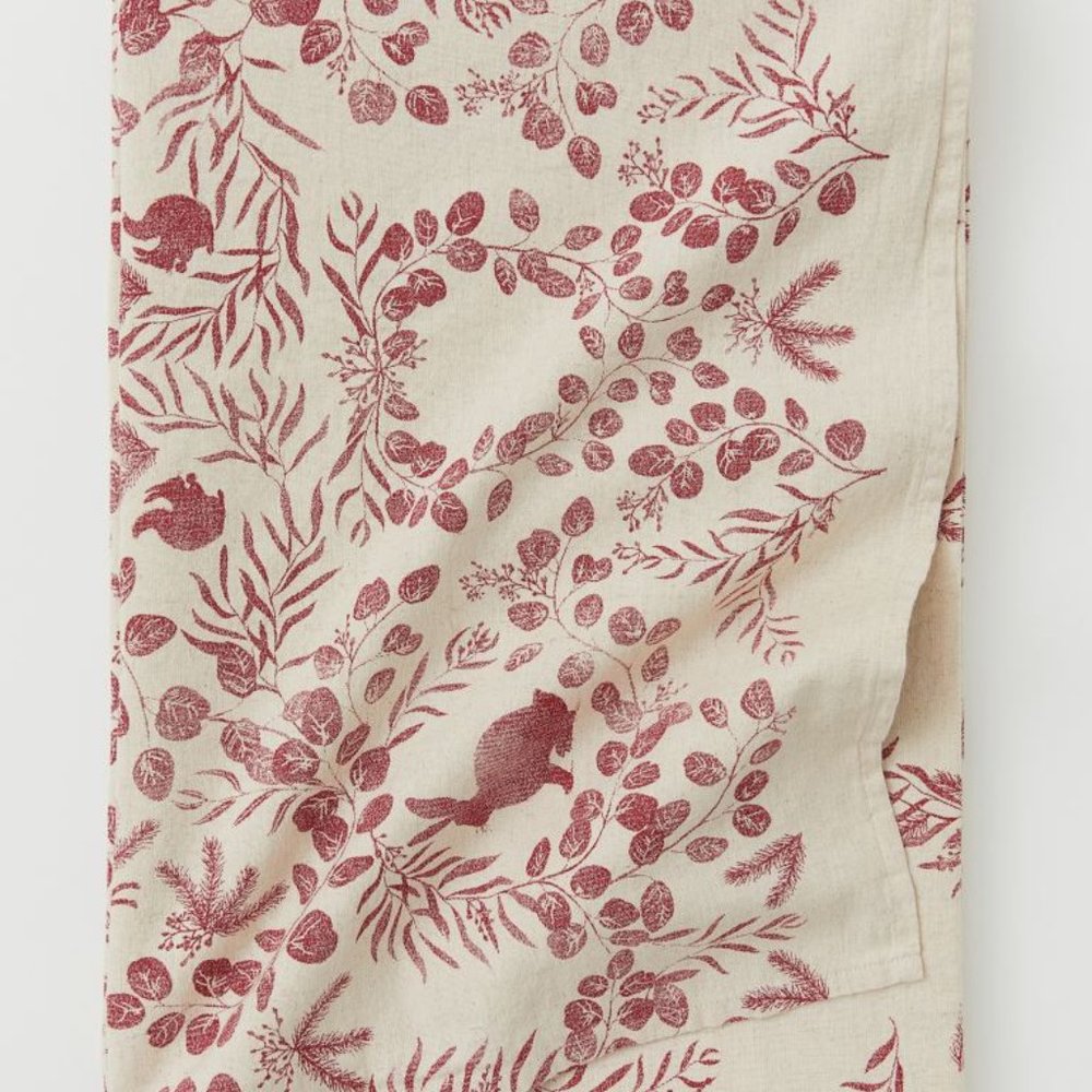 H&M Forest Animals Patterned Canvas Tablecloth